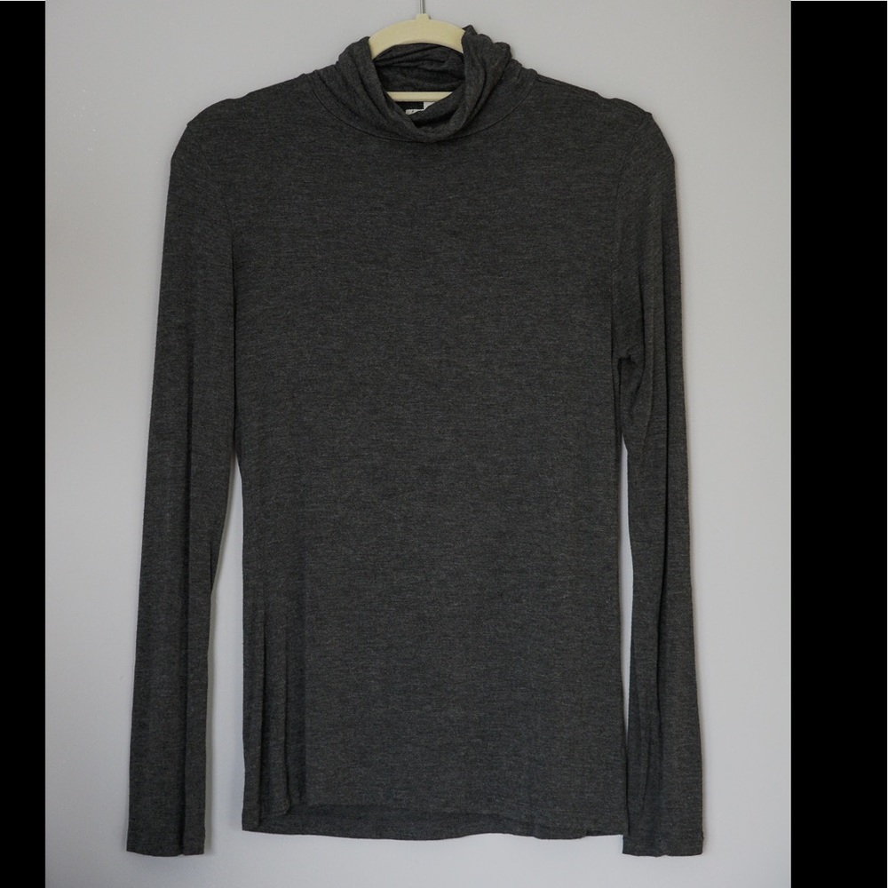 Zenana Outfitters Charcoal Turtleneck Top